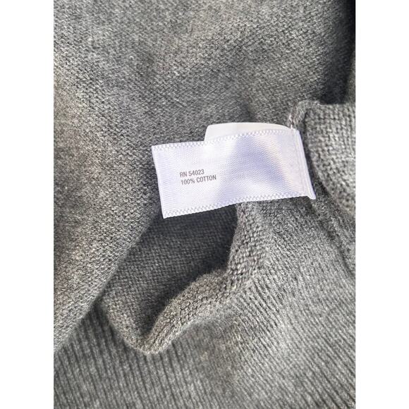 Gap Men’s Pullover Sweater Sz L Gray V-neck Long Sleeves 100% Cotton - Picture 4 of 5